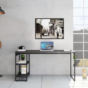 Imagem de Mesa 120cm x 50cm Industrial Escritório Sala De Jantar Moderna Office 