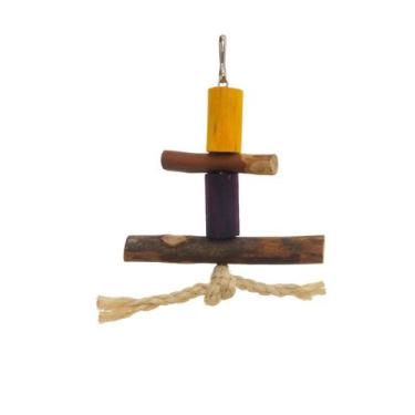 Imagem de Poleiro Morapet Natural com Corda Caçulinha Para Aves - bragança