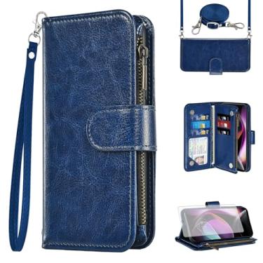 Imagem de Asuwish Capa de celular para Motorola Moto G 5G 2022 carteira com protetor de tela, alça transversal, fecho de correr, porta-cartões de crédito, suporte para MotoG G5G 2022 XT2213-3 XT2213-2 mulheres