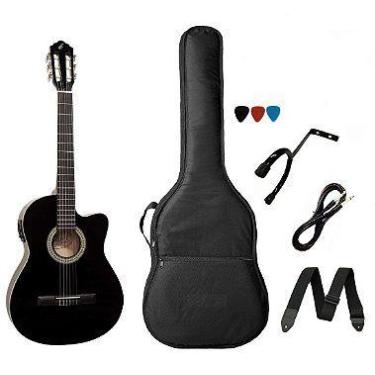 Imagem de Kit Violão Start by Giannini NF14 Elétrico Flat Nylon com Afinador - B