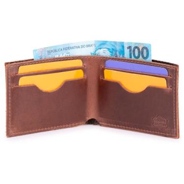 Imagem de Carteira Masculina Simples Slim Em Couro Espaço Para Notas CNH Envio I