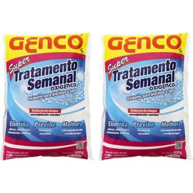 Imagem de 2 Super Tratamento Semanal Genco Para Piscina Oxigenco 400g