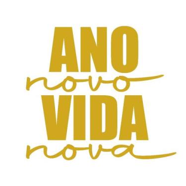 Imagem de Transfer Para Balão Lettering - Ano Novo, Vida Nova - Dourado - 1 unid