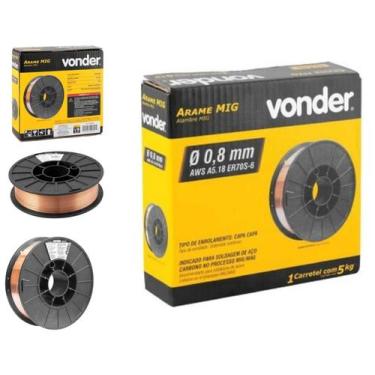 Imagem de Arame Solda Mig 0.8mm Carretel Com 5kg Uso Com Gás Vonder