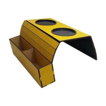 Imagem de Esteira para Braço de Sofá com Porta Copos e Controle Amarelo Rustico 