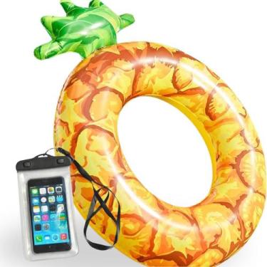 Imagem de Bóia Abacaxi Inflável Grande E Capa Celular A Prova D'água  - HUG BOX