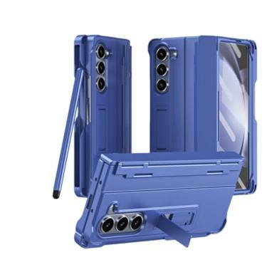 Imagem de Capas Protetoras Multicoloridas para Samsung Zfold 6, com Suporte Mesa e Spen, Preto, Violeta, Branco, Rosa, Azul, Verde (Azul)