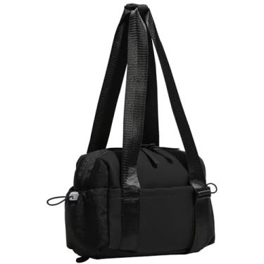 Imagem de Pequena bolsa de ginástica para mulheres, mini bolsa de ginástica com compartimento úmido, bolsa pequena para treino/esporte/viagem, Preto, 11 inches (L) x 7.8 inches (W) x 5 inches (H), Bolsa de