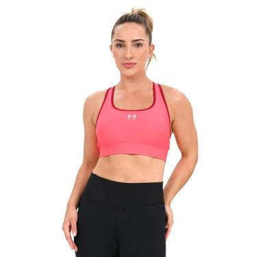 Imagem de Top de Treino Feminino Under Armour HeatGear Mid Sem Bojo, Rosa, PP