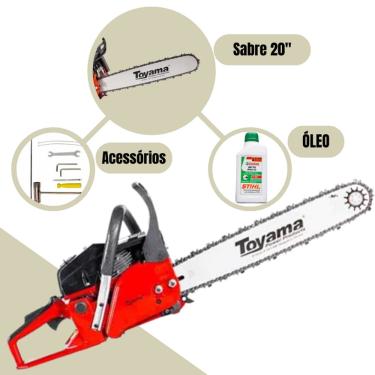 Imagem de Motosserra Profissional Toyama TCS58F GII-20SN a Gasolina 54.5CC 13.500RPM Sabre de 20&quot; + Oleo Stihl Castrol 2T