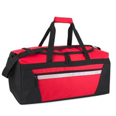 Imagem de Bolsa esportiva de 40 litros, 55 cm, para mulheres e homens, viagens, bolsa grande com alça de ombro, seções, Vermelho, Esportivo