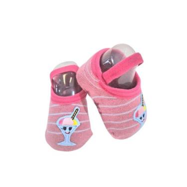 Imagem de Sapatilha p/bebe 0-15 rosa c/taça de sorvete ref-01072072 - LEKE  MEIA