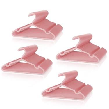 Imagem de VILICK Cabides infantis de plástico – pacote com 100 cabides antiderrapantes para roupas, calças, saias, casacos para bebês e recém-nascidos (rosa)