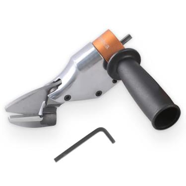 Imagem de Mershca Acessório de tesoura de metal para broca, cortador de metal com cabeça giratória de 360 graus, ferramenta profissional de corte de metal para cortar chapas de ferro cabeça de cisalhamento de