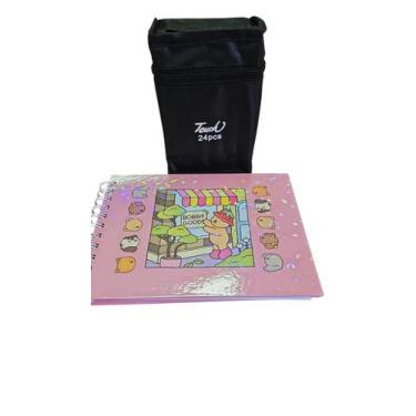 Imagem de Kit Caderno Para Colorir Bobbie Goods Rosa claro com Holográfico + Can