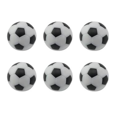 Imagem de YTgilo 6 peças de plástico preto e branco 32 mm mini bola de futebol acessórios de lazer esportes sala de jogos peça de pebolim