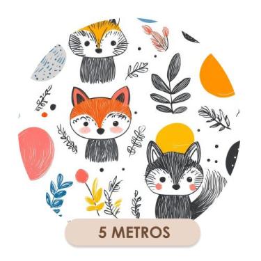 Imagem de Papel de Parede Adesivo Raposinhas no Campo  - Deliquadros, 5 Metros