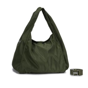 Imagem de Bolsa Nylon Feminina Hobo para Faculdade, Trabalho, Academia e Uso Diário - Bolsa Universitária Lateral de Ombro Impermeável Dia a Dia Casual (Verde)