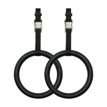 Imagem de kowaku Argolas de ginástica com alças antiderrapantes, versáteis e leves, para treinamento de força e fitness, para parques, academias, hotéis, homens, Preto