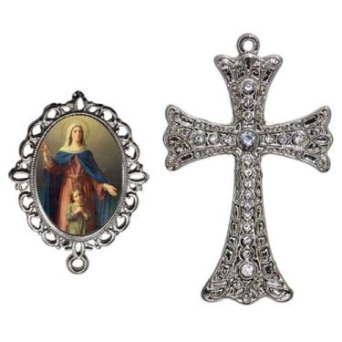 Imagem de Crucifixo Para Terço de Noiva Relicario Santa Ana Peças para Montar Te