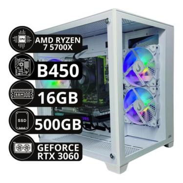 Imagem de Pc Gamer Amd Ryzen 7 5700x B450 16gb Rtx 3060 Nvme 500gb - Option Solu