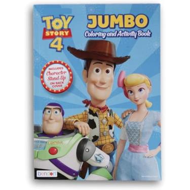Imagem de Activity Books Livro de colorir Toy Story 4 com personagens em pé na parte de trás (capa rosa)