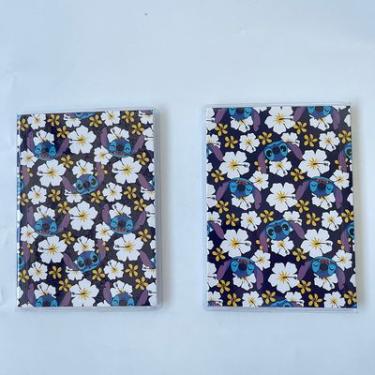 Imagem de School Basics Caderno B6 64 Folhas Pautado Stitch Capa Floral Azul