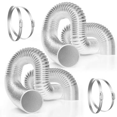 Imagem de VIVOSUN Pacote com 2 dutos flexíveis de alumínio de 15 cm e 6 metros, mangueira de ventilação de secador flexível para ventilação HVAC com quatro braçadeiras de aço inoxidável de 15 cm