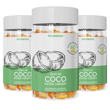 Imagem de Kit 3 Potes Óleo de Coco Encapsulado Suplemento Alimentar Natural Extr