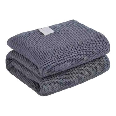 Imagem de JUSHZ Cobertor pesado feminino masculino para cama adulto solteiro para sofá 28 fios algodão penteado colcha felpudo verão lavável na máquina (cinza, 100 x 150 cm)