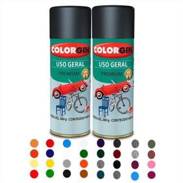Imagem de Tinta Spray Premium Uso Geral Alto Rendimento 400ml Kit C/2 - Colorgin