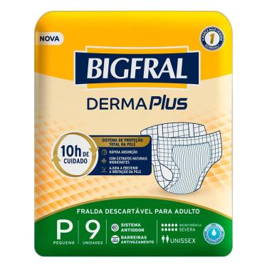 Imagem de Fralda Bigfral Derma Plus P 9 Unidades