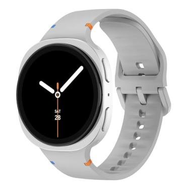 Imagem de Pulseira esportiva para Samsung Galaxy Watch 8 de 40 mm e 44 mm/8 Classic de 46 mm e feminina, sem lacunas, de silicone macio sem lacunas