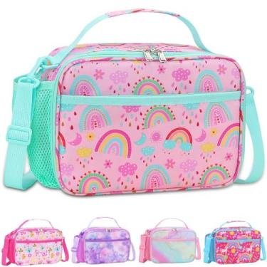 Imagem de RHCPFOVR Lancheira infantil - Lancheira térmica de dois andares para meninos e meninas, lancheira lavável e reutilizável para crianças pequenas para escola e creche