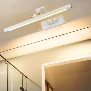Imagem de GZZBMY Luz de parede LED espelho de banheiro 180° lâmpadas de parede giratórias ajustáveis luzes de moldura de imagem arandelas de parede internas de metal moderno para barbear maquiagem sala de estar