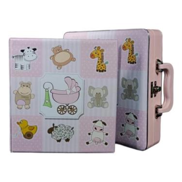 Imagem de Álbum Bebê Menina Animais Rosa 150 Fotos 13x18 15x21 Diário