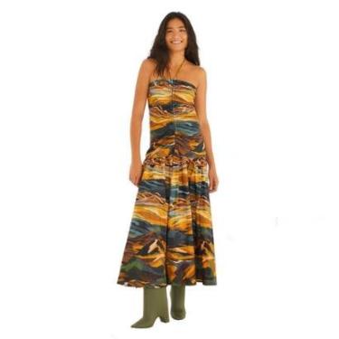 Imagem de Vestido Farm Rio Franzido Montanhas Coloridas Feminino-Feminino