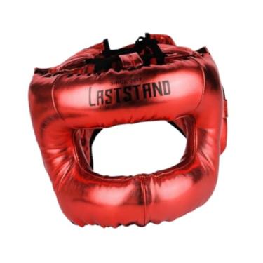 Imagem de Zxpjkyu Capacete de Boxe Acolchoado, Equipamento Unissex para Crianças, Equipamento de Kickboxing para Artes Marciais, Vermelho
