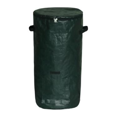 Imagem de MFMEXUL Saco de Compostagem com Tampa com Zíper E Alças, Composteira, Saco de Resíduos de Jardim para de Lixo E Aparas de Grama, 35x60cm