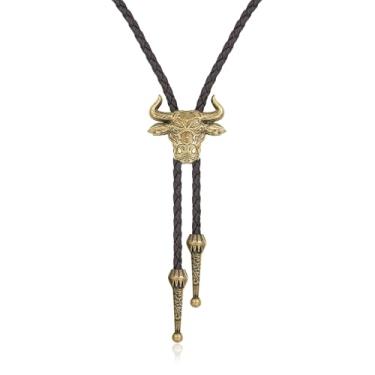 Imagem de Dlknp Colar ocidental de couro cowgirl para mulheres, acessórios de fantasia, joias ocidentais, 15.75-31.5 inches, Liga de aço, Sem Pedra Preciosa