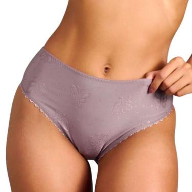 Imagem de Calcinha Tradicional Cintura Alta Borboletas Duloren 129547, G, Berinj