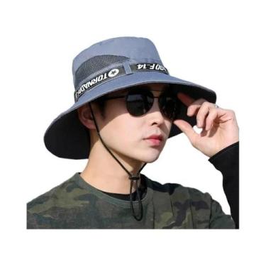 Imagem de Boné de Pesca Masculino com Aba Larga - Anti-UV e à Prova de Vento, Ci