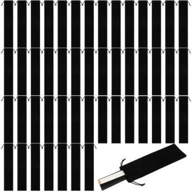 Imagem de Sacos dobráveis para ventiladores de mão Windyun Velvet Black (48 unid