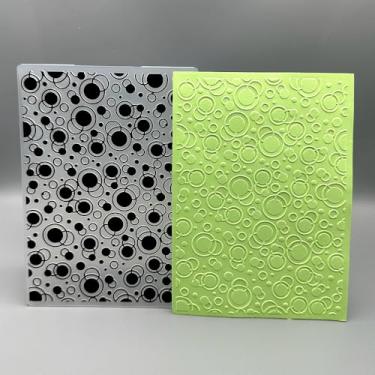 Imagem de Modelo de pasta em relevo de plástico 3D, textura de bolha de satélite, tamanho A6 para fazer cartões, faça você mesmo, scrapbook, papel, artesanato, artesanato, scrapbook, arte, decoração, scrapbook