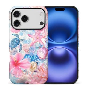 Imagem de FKBRCL4U Capa para iPhone fghjk Pro, capa híbrida de silicone brilhante de 2 camadas para meninas e mulheres para iPhone fghjk Pro, estética italiana, verão, litoral, europeu, padrão de colagem de