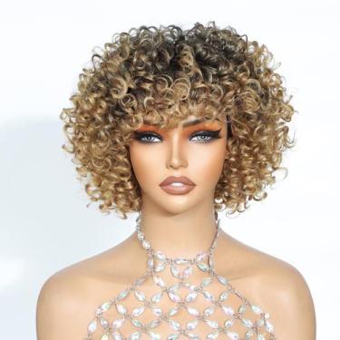 Imagem de Peruca YOKABOOM Short Curly Ombre Highlight Honey Blonde M1B/27