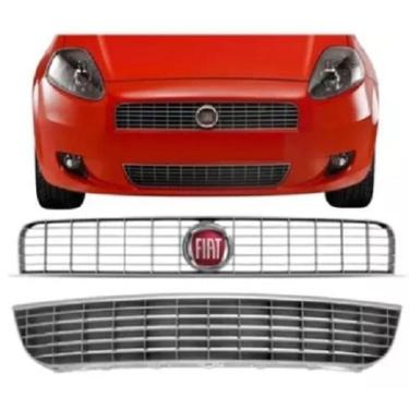 Imagem de Kit Grade Frontal Parachoque Punto 2007 08 2009 10 11 2012