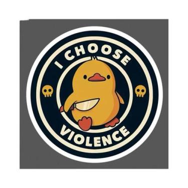 Imagem de Adesivo Engraçado De Pato Para Laptop E Carro, Eu Escolho O Violência,