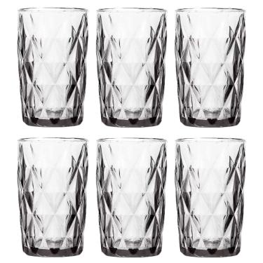 Imagem de Conjunto Jogo 6 Copos Vidro Diamond Alto Grande 390Ml Linha