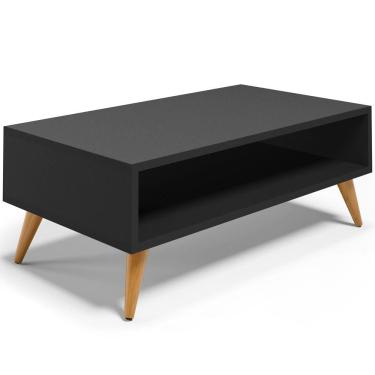 Imagem de Mesa de Centro Para Sala de Estar Pés Palito Cannes L03 Preto - Lyam Decor